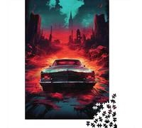 RetroCar Casse-tête SynthwaveArt 1000 Pièces Papier Recy adeau Unisexe, Jeu Stimulant, Idée Cadeau Excellente 70x50cm/1000pcs