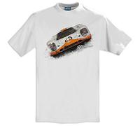 RetroClassic Le Mans 1970 T-shirt classique pour homme Motif voiture de course Gulf 917K - Blanc - 46