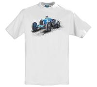 RetroClassic T-shirt pour homme Motif voiture de course Bugatti 35B - Blanc - 48