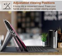 Rétroéclairé Clavier Coque pour Microsoft Surface Pro 7/7+/6/5/4/3 12.3 Pouces, Smart Touchpad, AZERTY Français Amovible Bluetooth sans Fil Clavier avec Housse Étui Cuir PU