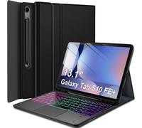 Rétroéclairé Clavier Coque Pour Samsung Galaxy Tab S10 Fe Plus 13.1 Pouces 2025, Smart Touchpad, Azerty Français Amovible Bluetooth Sans Fil Clavier Avec Housse Étui Cuir Pu