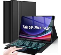 Rétroéclairé Clavier Coque Pour Samsung Galaxy Tab S9 Ultra 14.6"" 2023 Sm-X900/X916b/X918u, Smart Touchpad, Azerty Français Amovible Bluetooth Sans Fil Clavier Avec Housse Étui Pu (S9 Ultra)