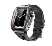 Retrofit Kit Sangle en caoutchouc + Étui en métal pour bande 45 mm 44 mm en acier inoxydable Kit pour la série Iwatch 8 7 6 5 4 4 SE CEINTURE (Couleur: Blue-Black-Black, taille: 44 mm)