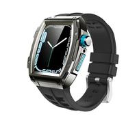 Retrofit Kit Strap en caoutchouc + étui en métal pour bande 45 mm 44 mm en acier inoxydable Couvercle pour la série Iwatch 8 7 6 5 4 4 SE