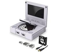 RETROFLAG PiStation Case Raspberry Pi 4 Modèle B Boîtier écran LCD, 2 Haut-parleurs stéréo, arrêt sécurisé, réinitialisation sécurisée, Ventilateur, Radiateurs, Câble HDMI pour Raspberry Pi 4 modèle B