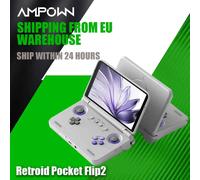 Retroid Pocket Flip2 Clamshell, émulateur portable rétro, écran AMOLED 5,5 pouces, joystick Hall, refroidissement actif, SD865, Android, charge rapide, cadeau 16 Bit US