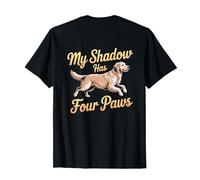Rétroimprimé My Shadow Has Four Paws Dog Lover My Shadow Paws T-Shirt
