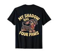 Rétroimprimé My Shadow Has Four Paws Dog Lover My Shadow Paws T-Shirt
