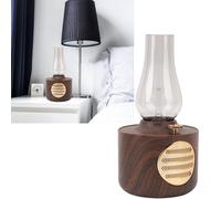RetroKeroseneLampBTSpeaker57mm1200mAhWoodgrain