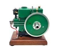 Retrol & OKMO Modèle de moteur agricole stationnaire 1:5, monocylindre horizontal 3,6 cm³ 4 temps, moteur à essence RTR miniature en métal STEM Kit d'apprentissage physique pour collectionneurs