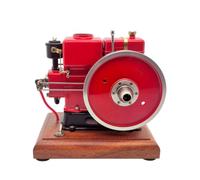 Retrol & OKMO Modèle de moteur agricole stationnaire 1:5, monocylindre horizontal 3,6 cm³ 4 temps, moteur à essence RTR miniature en métal STEM Kit d'apprentissage physique pour collectionneurs
