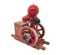 RETROL OKMO Moteur à essence monocylindre 4 temps avec régulateur de vitesse miniature, mini moteur avec système d'allumage et présentoir en bois, décor industriel vintage
