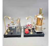 Retrol SE-03 & Retrol GF-01 Kit de modélisme pour machine à vapeur, moteur Steam Engine avec chaudière, mini générateur et support de lampe, modèle d'atelier Steampunk pour collectionneurs et