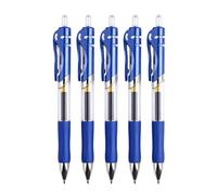 RetroNest 5Pcs 0.5mm Gel Pens Retractable Fine Point Quick Drying Ink | Durable plastic construction, smooth ink flow, ideal for office or school, fits for daily writing tasks Blue 5pcs