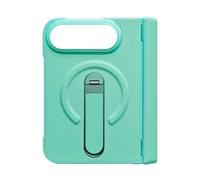 RetroNest Faux Leather Case for iPhoneDuo with Hinge Protection & Stand | Premium faux leather folding case with hinge protection, built-in stand, and screen guard for iPhoneDuo users Cyan