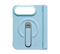 RetroNest Faux Leather Case for iPhoneDuo with Hinge Protection & Stand | Premium faux leather folding case with hinge protection, built-in stand, and screen guard for iPhoneDuo users Sky Blue
