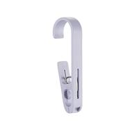 RetroNest Laundry Hook With Clip, Heavy Duty Drill Free Closet Organizer | Durable ABS plastic hook with non-slip teeth, ideal for bathroom or kitchen storage Light Blue