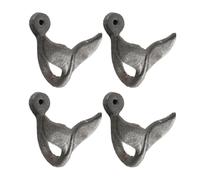 RetroNest Whale Tail Wall Hooks, 4PCS Coastal Towel Hanger Decor | Durable cast iron hooks, ocean style design for bathroom, easy mounting on walls A