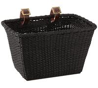 Retrospec Panier Toto rectangulaire tissé pour vélo avec Sangles en Cuir Authentique et Boucles en Laiton, Noir