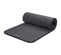 Retrospec Solana Tapis de yoga antidérapant de 2,5 cm d'épaisseur avec sangle en nylon pour yoga à domicile, Pilates, étirements, entraînements au sol et remise en forme, graphite