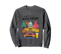 Retrouvez-Moi dans Un Design d'imagerie emblématique du Wisconsin Sweatshirt