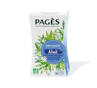 Retrouvez un sommeil apaisant avec PAGES Infusion Nuit Bio, verveine rooibos fleur d'oranger, format X20 sachets végétaux - Lot de 3