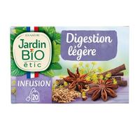 Retrouvez une digestion légère après vos repas avec l'infusion bio JARDIN BIO ETIC, format 20 sachets - 30g - Lot de 3