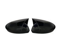 Rétroviseur 2 Pièces ABS Plastique Brillant Noir Voiture Chauve-souris Aile Miroir Couvre Casquettes Rétroviseur Housse Accessoires Pour MEGANE 4 MK4(Bright black)