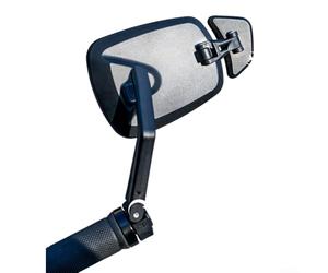Rétroviseur compatible avec le guidon pour une installation à gauche ou à droite avec contrôle de rotation complet et support de base stable (simple droite)