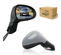 Retroviseur Complet Peugeot 207 2006-2015, Réglage Électrique, Électrique Rabattable, Chauffant, Gris à Peindre, Avec Clignotant, Sonde Temp., Droit Côté Passager