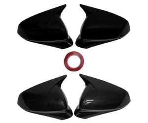 Rétroviseur Couverture Pour Seat Pour Leon Pour Cupra Pour Formentor 2020-2024 Capuchon D'aile Boîtier Porte Autocollant Garniture Coque Coque Rétroviseur Extérieur(Carbon pattern)