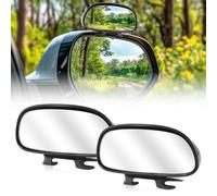 Rétroviseur d'angle mort ajustable à NEW MIRROR 360 degrés pour voiture, rétroviseur en verre HD Accessoires extérieurs pour voiture SUV Epaisseur du cadre inférieure à 5MM (2Pcs)