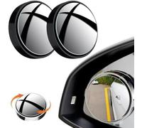Rétroviseur d'angle mort pour Lancia Ypsilon 5 porte 2011- | 2 Pièces, Ventouse À Vide, Réglable À 360 Degrés, Verre HD, Cadre Résistant, Vision Claire, Miroir Convexe De Sécurité