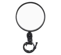 Rétroviseur de guidon de vélo moto, rotation à 360 degrés, accessoire de sécurité réglable pour les amateurs de cyclisme, verre en plastique noir, miroir de 7,5 cm