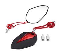 Rétroviseur de moto, paire de rétroviseurs latéraux universels de moto Scooter de moto 8mm 10mm(rouge)