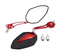 Rétroviseur de Moto - Paire de Rétroviseurs Latéraux Universels pour Scooter de Moto, Boulon 8mm 10mm (Rouge)