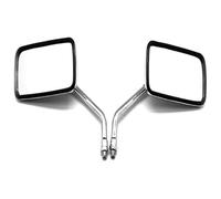 Rétroviseur De Moto Pour, 10mm Rétroviseurs Latéraux De Moto En Métal, Rectangulaires Rétro, Chromés, Accessoires De Moto