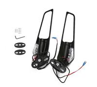 Rétroviseur de moto pour Ninja ZX6R ZX10R 250 YZF R1 R3 R125 R15 R6 R25 de rechange en aluminium rotatif à 360° réglable (petite taille avec LED)