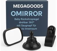 Rétroviseur de siège arrière pour bébé pivotant à 360° avec ventouse pour l'intérieur de la voiture FR.