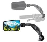 Rétroviseur de Vélo, 2pcs Rétroviseur Pour Vélo Électrique Trottinette | Pliable et Orientable à 360°,Avec Vision HD Verre Véritable,Rétroviseur Compact de Guidon pour Trottinette,Accessoire de Vélo