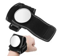 Rétroviseur de Vélo à Dragonne pour Poignet, Miroir Convexe Noir | Nylon Ajustable, Visibilité Accrue Circulation, Accessoire pour Cyclistes, Vélos Électriques, Entraînement Routier