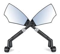 Rétroviseur de vélo en verre antireflet réglable 14 à 19 cm Angle 360° gauche et droite | Grand champ de vision HD | Montage supérieur et inférieur | Incassable et durable | Rétroviseur convexe pour