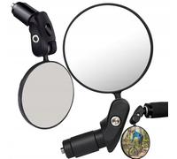 Rétroviseur de vélo - Miroir pour guidon de vélo - Design pratique rotatif et pliable - Montage vers le haut ou vers le bas - Installation sûre - Universel (rond)