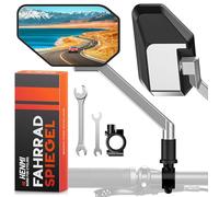 Rétroviseur de vélo pour vélo électrique gauche HD convexe extra large - Rétroviseur de vélo en verre véritable résistant aux chocs - Rétroviseur de vélo pour guidon (gauche)