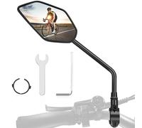 Rétroviseur de Vélo pour Vélo Électrique Gauche HD Rotatif à 360° et Pliable, Surface de Miroir Extra Large, Verre Véritable Résistant aux Chocs