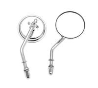Rétroviseur D'extrémité De Guidon De Moto Compatible Avec Pour Cross Bones/Electra Glide Fatboy/Heritage Pour Softail/Iron 883 Rétroviseurs Latéraux Moto(Silver)