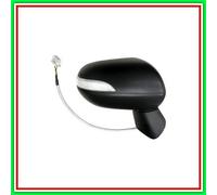 Rétroviseur droit électrique-noir-avec feu-fermable-convexe-chrome Honda J