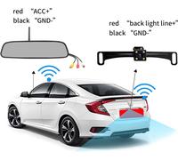Rétroviseur DVR 4.3-inch 2.4G Rear View + Wireless Camera Feedback Black Car