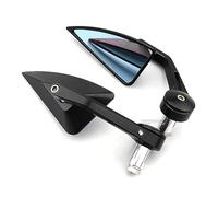 Retroviseur Embout De Guidon Universel CNC Aluminium pour Kawasaki pour Ya,ma,ha pour Ducati Moto 22mm Guidon Fin Côté Rétroviseurs Accessoires Miroir De Moto(Black)