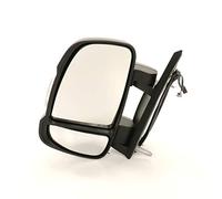 Rétroviseur extérieur complet électrique convexe chromé thermique rugueux noir rabattable électriquement avec clignotant 16 W (bras court) avec antenne gauche.